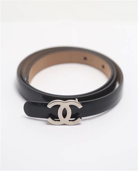 chanel skinny belt black